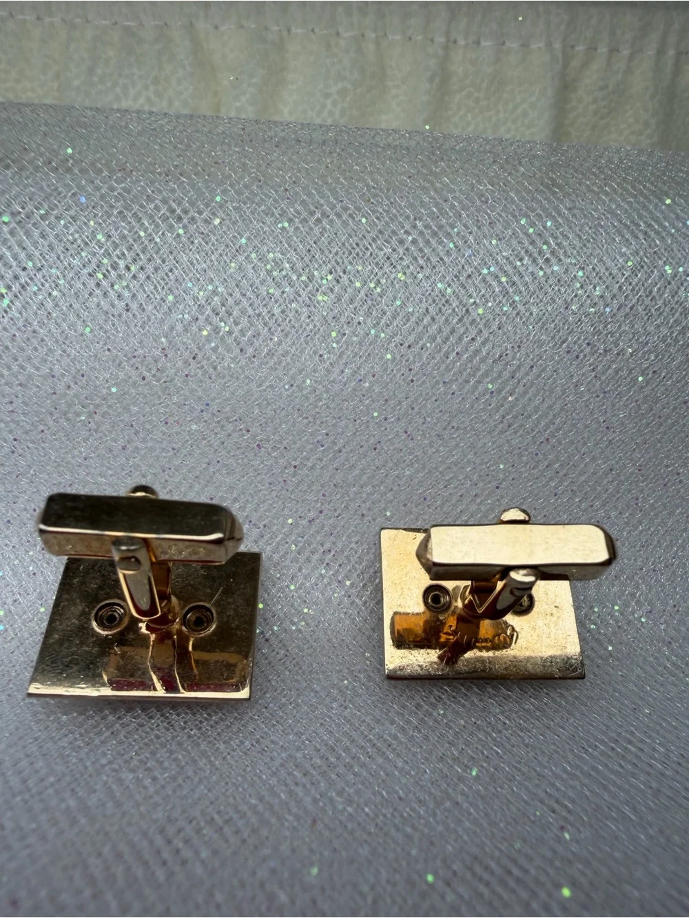 Gold Tone Theater Mask Cufflinks with Ivory Inlay